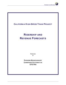 California High Speed Rail Ridership and Revenue Forecasts