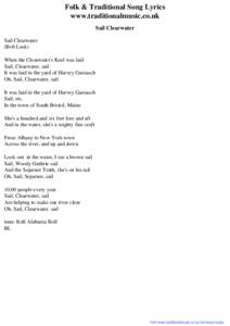 Folk & Traditional Song Lyrics - Sail Clearwater