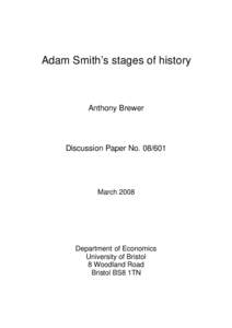 Adam Smith’s stages of history  Anthony Brewer Discussion Paper No[removed]