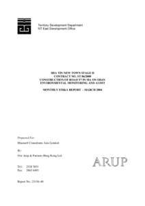 Territory Development Department NT East Development Office SHA TIN NEW TOWN STAGE II CONTRACT NO. ST[removed]CONSTRUCTION OF ROAD T7 IN MA ON SHAN