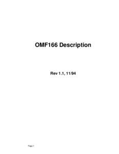 OMF166 Description  Rev 1.1, 11/94 Page 1