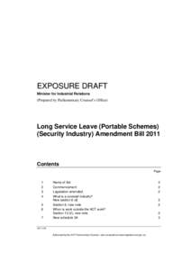 Long Service Leave (Portable Schemes) (Security Industry) Amendment Act 2011