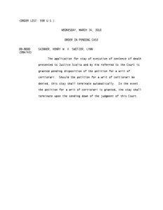 Judicial review / Writ / Stay of execution / Skinner v. Switzer / Procedures of the Supreme Court of the United States / Law / Appellate review / Certiorari