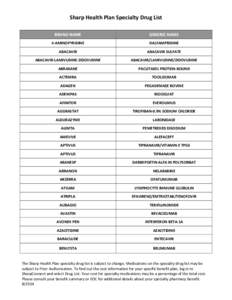 Microsoft Word - SHP Specialty Drug List August 2014.docx