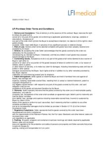 LFI Purchase Order Terms and Conditions
