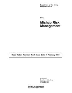 Department of the Army Pamphlet 385–30 Safety  Mishap Risk