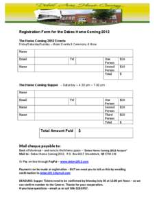 Microsoft Word - Registration Form for the Debec 2012 Home Coming.docx