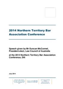 Microsoft Word[removed]Speech - NTBA Conference Dili Final