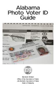 Alabama Photo Voter ID Guide Elections Division Office of the Secretary of State