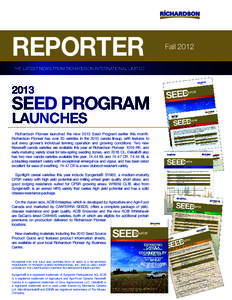 REPORTER THE LATEST NEWS FROM RICHARDSON INTERNATIONAL LIMITED[removed]SEED PROGRAM