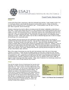 Fossil Fuels: Natural Gas Introduction History In the world of fossil fuels, natural gas is often the overlooked ugly duckling. It gets lumped in with oil, as in “oil and gas industry”, even though the discussion usu