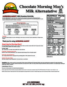 Chocolate Morning Moo’s Milk Alternatative ® Milk Chocolate Drink Mix