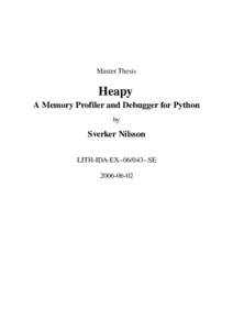 Master Thesis  Heapy  A Memory Profiler and Debugger for Python by