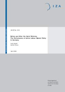 Before and After the Hartz Reforms: The Performance of Active Labour Market Policy in Germany