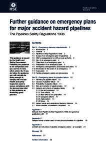 Further guidance on emergency plans for major accident hazard pipelines