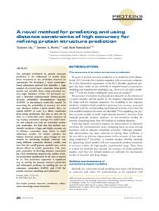 proteins STRUCTURE O FUNCTION O BIOINFORMATICS A novel method for predicting and using distance constraints of high accuracy for refining protein structure prediction