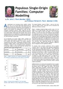 Populous Single-Origin Families: Computer Modelling by Dr. John S. Plant (Memberand Professor Richard E. Plant (Member 6100)