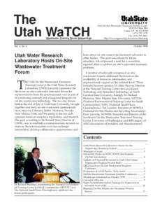 The Utah WaTCH Wastewater Training Center Happenings  The Utah WaTCH