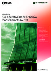 Case study  Co-operative Bank of Kenya boosts profits by 31% “With Misys