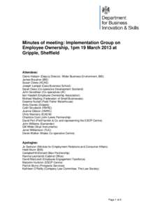 Minutes of Employee Ownership Implementaion Group on 27 November 2012
