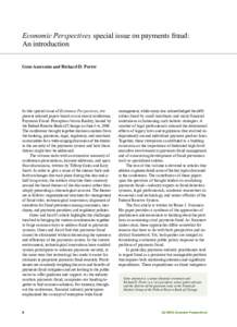 Economic Perspectives special issue on payments fraud: An introduction;