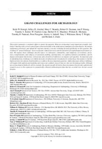 GRAND CHALLENGES FOR ARCHAEOLOGY  Delivered by http://saa.metapress.com Society for American Archaeology - American Antiquity accessIP Address: Tuesday, January 21, 2014 3:55:47 PM