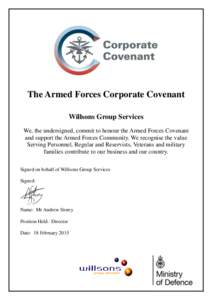 Corporate covenant: Willsons Group Services