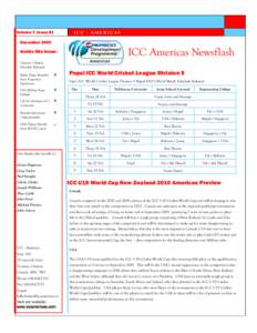 ICC - AMERICAS  Volume 7, Issue 81 DecemberICC Americas Newsflash