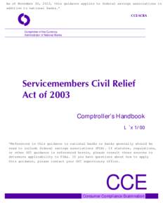 [removed]Attachment): Servicemembers Civil Relief Act of 2003 booklet revised procedures