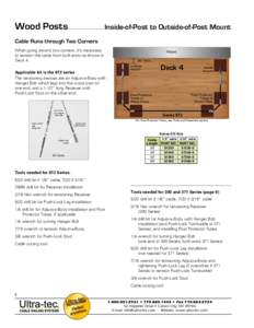 Wood Posts 	  Inside-of-Post to Outside-of-Post Mount Cable Runs through Two Corners When going around two corners, it’s necessary