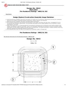 BXUV.X842 - Fire Resistance Ratings - ANSI/UL 263 Design No. X842