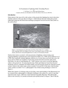 An Examination of Lightning-Strike-Grounding Physics by C. B. Moore, G. D. Aulich and William Rison Langmuir Laboratory for Atmospheric Research, New Mexico Tech, Socorro, NM 87801