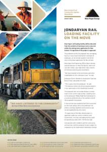 New Acland Coal​ Community Update Newsletter MarchJondaryan Rail