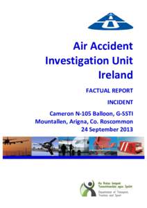 Air Accident Investigation Unit Ireland FACTUAL REPORT INCIDENT Cameron N-105 Balloon, G-SSTI