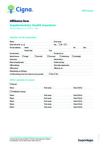A fi liatys  Affiliation form Supplementary Health Insurance Allianz Belgium no. BCVR – 8672