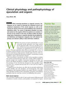 Clinical physiology and pathophysiology of ejaculation and orgasm Stacy Elliott, MD