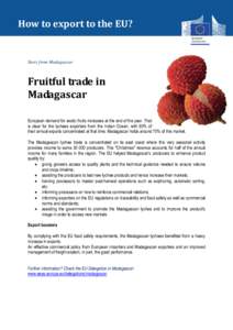 How to export to the EU?  Story from Madagascar Fruitful trade in Madagascar