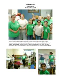 THANK YOU! June 2, 2014 Girl Scout Troop 2598 Girl Scout Troop 2598 from Portsmouth City Schools came out to Sierra’s Haven today to volunteer cleaning the cat rooms and socializing with our cats and kittens. Pictured 