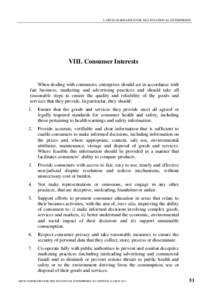 Sustainability / Corruption / OECD Guidelines for Multinational Enterprises / Organisation for Economic Co-operation and Development / Consumer cooperative / Marketing / International Chamber of Commerce / Consumer Bill of Rights / Business / Consumer protection / Consumer organizations