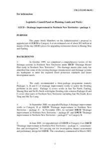 CB[removed])  For information Legislative Council Panel on Planning, Lands and Works 112CD – Drainage improvement in Northern New Territories - package A