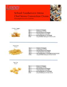 School Foodservice Menu Chef Series Convection Ovens Featuring the Envirostar Controller