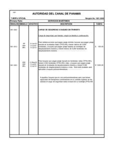 5281  AUTORIDAD DEL CANAL DE PANAMÁ TARIFA OFICIAL Primera Parte