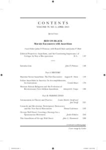 CONTENTS VOLUME 79, NO. 2, APRIL 2015 Special Issue RED ON BLACK Marxist Encounters with Anarchism