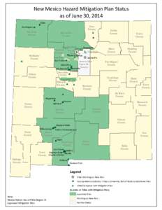 New Mexico Hazard Mitigation Plan Status as of June 30, 2014 Farmington ! (  Aztec