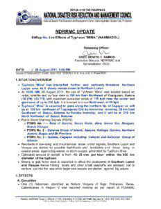 NDRRMC Update re SitRep No 9 for TY MINA 26 August 2011 1PM