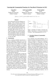 Guessing the Grammatical Function of a Non-Root F-Structure in LFG Anton Bryl CNGL, Dublin City University, Dublin 9, Ireland