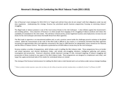 Revenue’s Strategy On Combating the illicit Tobacco[removed])