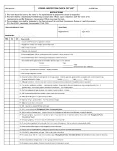 VESSEL INSPECTION CHECK OFF LIST  PFBC-291b[removed]For PFBC Use