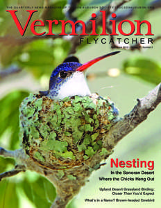 Vermilion THE QUARTERLY NEWS MAGAZINE OF TUCSON AUDUBON SOCIETY | TUCSONAUDUBON.ORG flycatcher April–June 2012 | Volume 57, Number 2