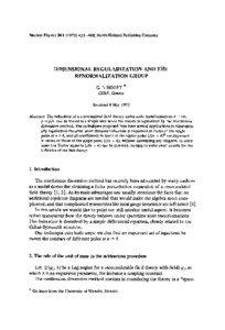 Nuclear Physics B61[removed]North-Holland Publishing Company  DIMENSIONAL REGULARIZATION AND THE